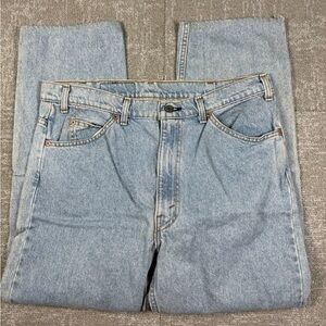 Vintage Levis 505 Orange Tab Light Wash Distressed Work Jean Mens 38x27